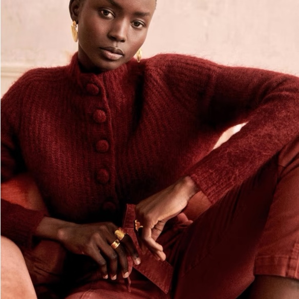 Sezane Tom Jumper, Burgundy, size L